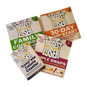 4 Pack Bundle  Biggest Loser Books Calorie Counter,swaps,cookbook And 30‎ Day...
